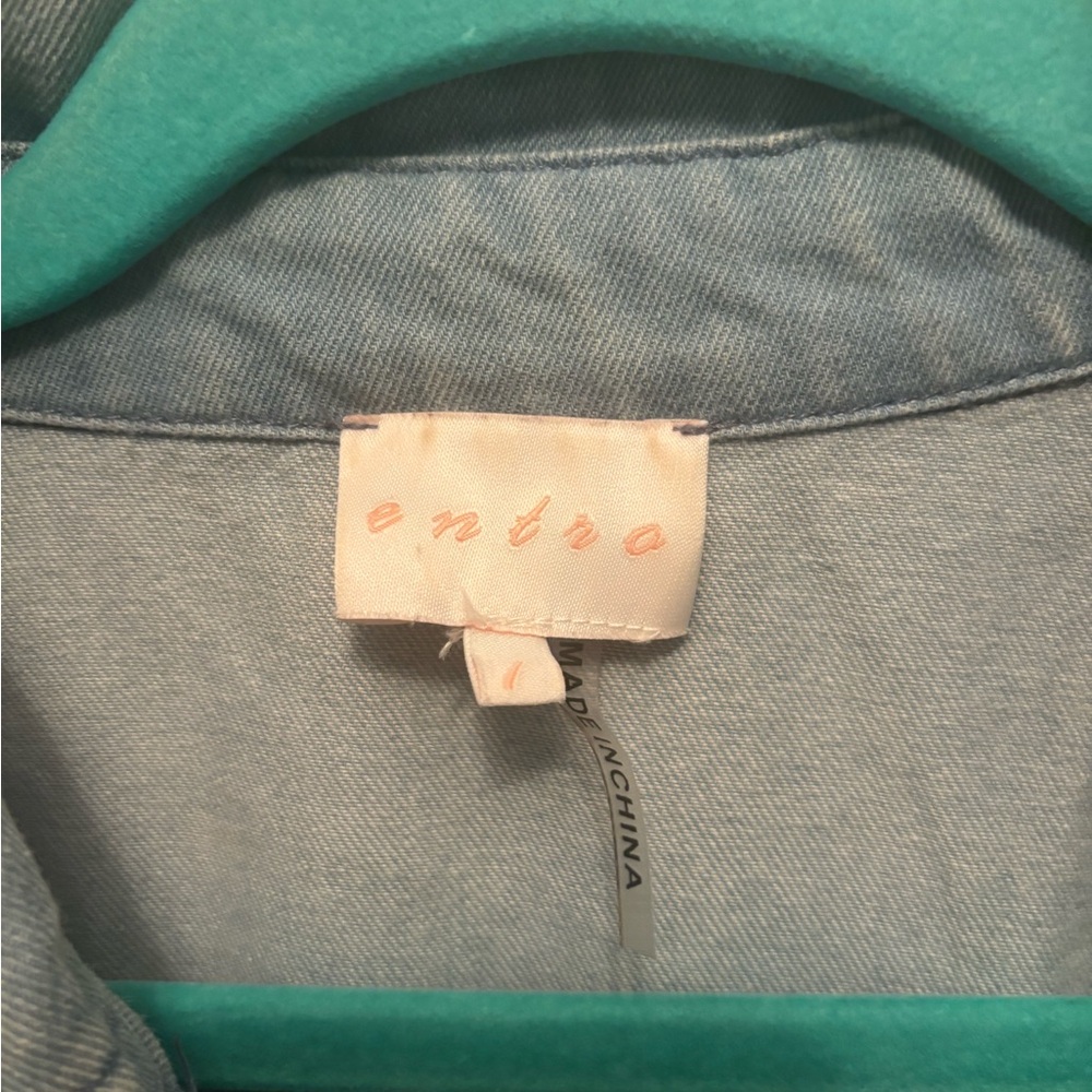 entro Light Blue Denim Mini Dress - Picture 2 of 4